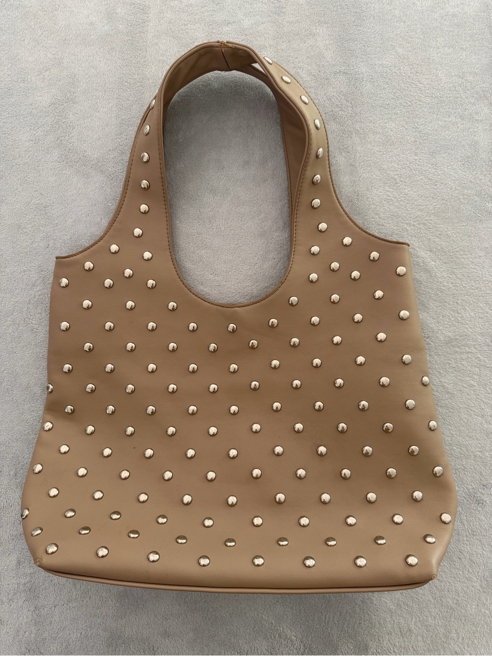 Taupe Studded Tote Bag for Women